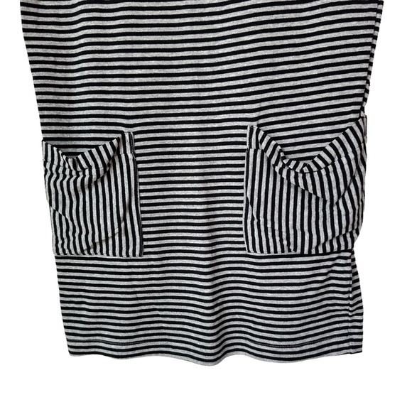 Athleta Ease Up Gray Black Stripe Sleeveless Dress, Small - Picture 4 of 12